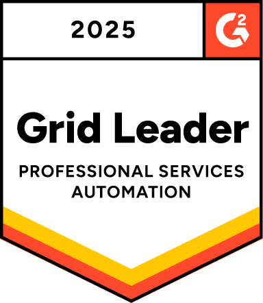 G2 Leader in Professional Services Automation Badge representing Kantata Professional Services Automation as a G2 Leader in Professional Services Automation
